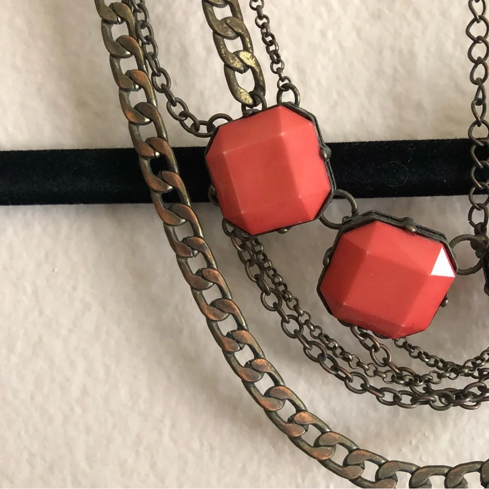 Torrid Bronzed Coral Layered Statement Necklace
